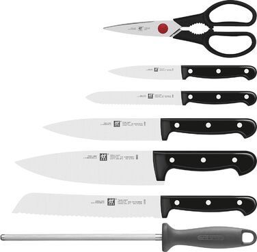 ZWILLING Twin Chef 8-Piece Knife Block Set - Stainless Steel Knives with Bamboo Block, Sharpening Steel & Scissors