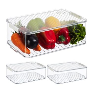 Relaxdays Refrigerator Organizer 3-Piece Set