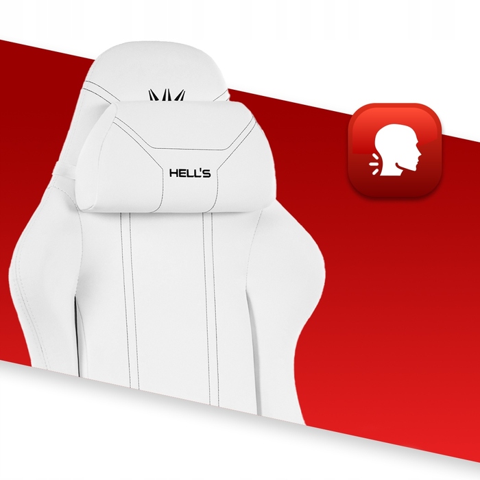 Ігрове крісло HELL'S CHAIR HC-1014 WHITE, біле, екошкіра