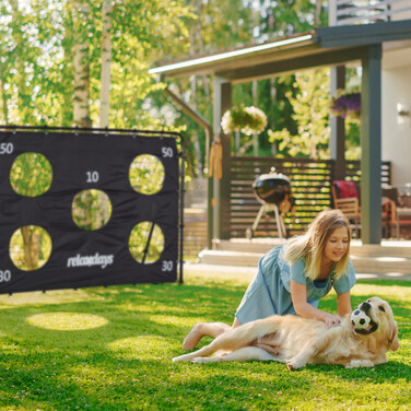 Relaxdays Black Football Goal with Goal Post