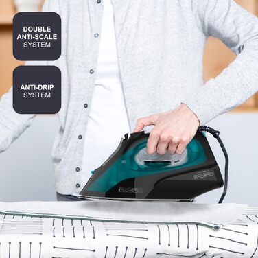 Праска Black+Decker Blau BXIR2200E з парою, 2200 Вт, пластик, 370 мл, 2400 Вт, 150 г/хв
