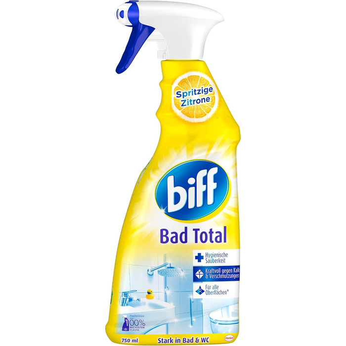 Засіб для чищення ванної кімнати Biff Bad Total з ароматом цитруса, набір 8 шт по 750 мл
