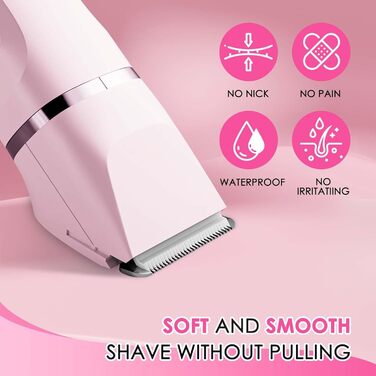 Електричний жіночий тример 3-в-1 MIFXIN для бікіні, тіла, обличчя. Вологостійкий IPX6. У комплекті: тример, епілятор, бритва. (Лідний/Рожевий)