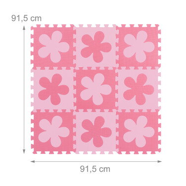 Relaxdays Puzzle Mat Flower Pattern