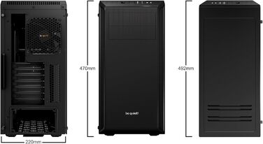 Корпус ПК be quiet! Pure Base 600 Window Black з 2 вентиляторами Pure Wings 2, підтримка радіаторів до 360мм, 3-рівнева система керування вентиляторами, скло