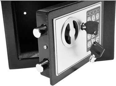 Сейф для ключів Tresor з ключовим та кодовим замком - 31 x 20 x 20 см, вологостійкий меблевий сейф для дому, офісу, готелю - чорний