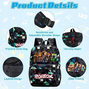 Дитячий рюкзак Yumcute Ro-blx: велика місткість, рюкзак для школи, для хлопчика 10 років, з принтом, мультфільм, аніме, для подорожей