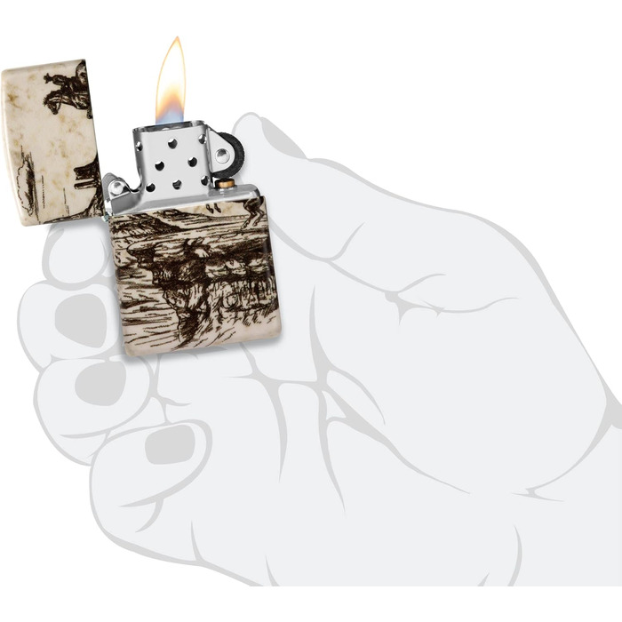 Запальничка ZIPPO оригінальна бензинова з дизайном Дикий Захід (Wild West Scene Design 60006580)