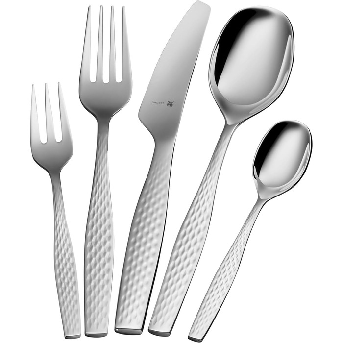 WMF Stainless Steel Cutlery Set, 6 Persons, 30-Piece Dinner Cutlery Set, Monoblock Knives, Cromargan protect polished, scratch-resistant, dishwasher-safe