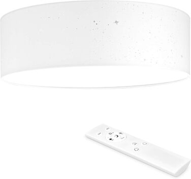 Navaris LED Ceiling Light - Dimmable Color Temperature Change Remote Control - 22W Starry Sky - Living Room Lamp Bedroom Ceiling Lamp Children's Room Lamp Ceiling (32cm, White)