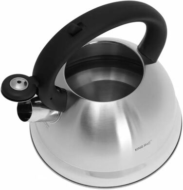 Чайник електричний Kinghoff Kh-3236 3L з індукційним дном, нержавіюча сталь, чорний/сріблястий