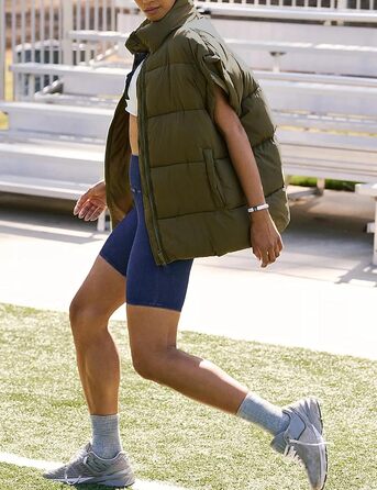 Зимова жилетка для жінок великого розміру, стегана, легка, з високим коміром, без рукавів, з утеплювачем, пуховик, куртка з кишенями, армійний зелений XL