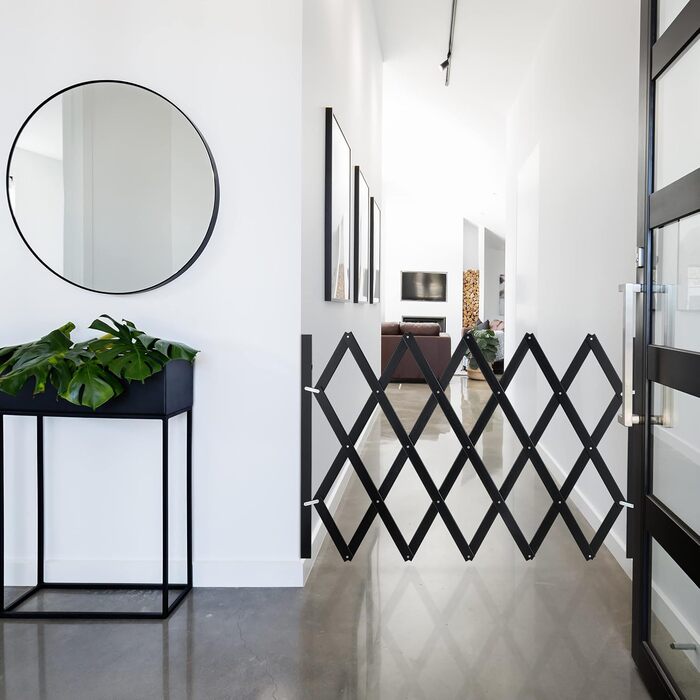 Захисне ворота для собак Relaxdays, розтягується до 108,5 см, висота 47,5-60 см, чорний колір (XL)