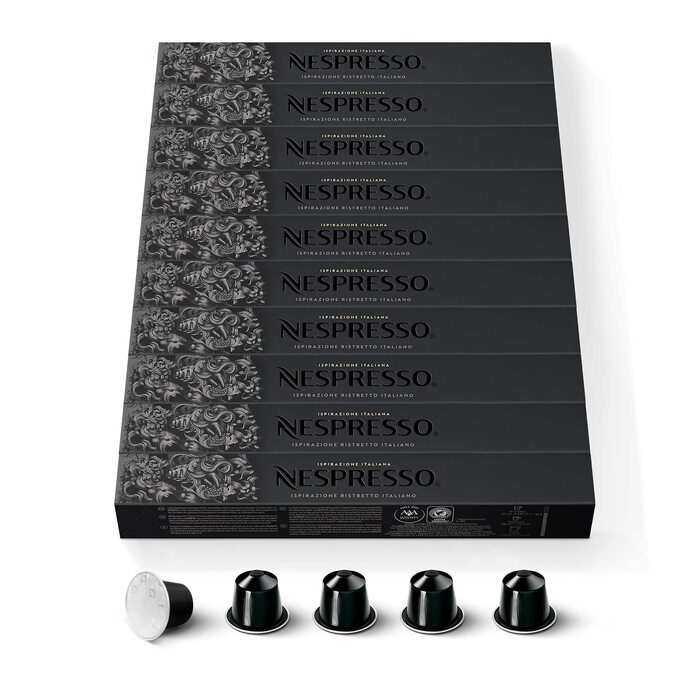 Капсули Nespresso Original Ispirazione Ristretto Italiano - 100 шт. (10 пачок по 10 шт.) - Інтенсивність 10 - Для еспресо та рістретто