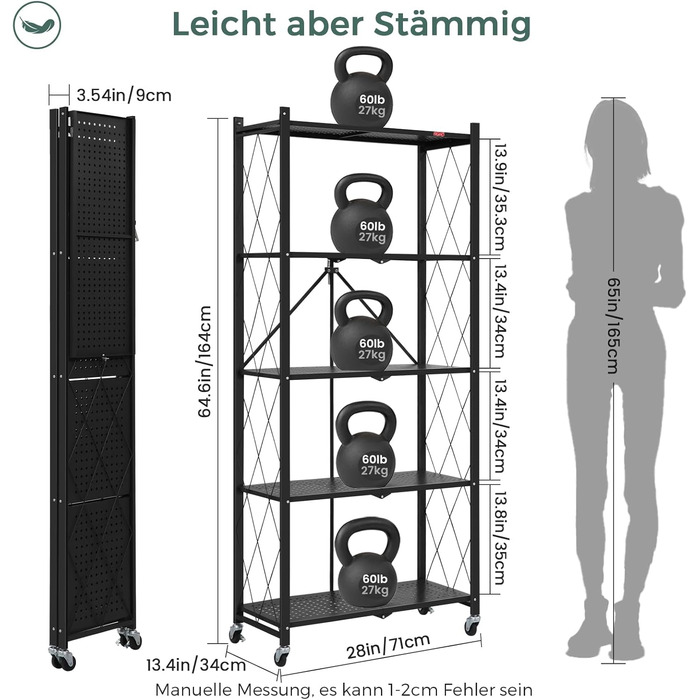 Deanic 5-Tier Folding Heavy Duty Shelf