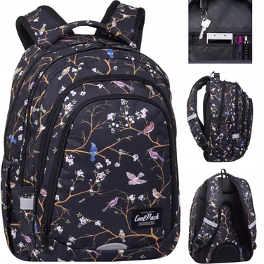 Підлітковий шкільний рюкзак CoolPack Drafter 28 л Vilnius, чорний у квітку