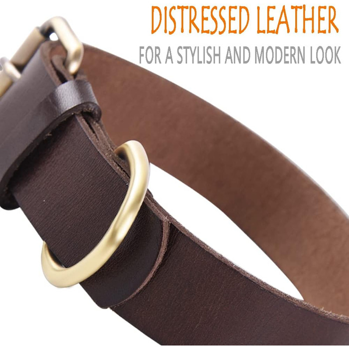 Нашийник для собак з м'якої натуральної шкіри - для малих, середніх та великих собак