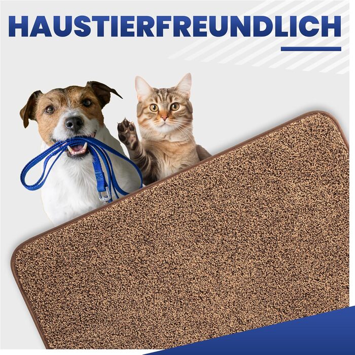 Килимок придверний Mibao SoftStep Luxus 60x90 см, коричневий - антиковзкий, вологопоглинаючий, для дому та коридору, машинне прання