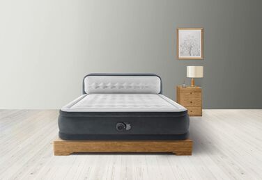 Надувний матрац Intex DuraBeam UltraPlush з підголівником, 220V, Queen, Fiber-Tech