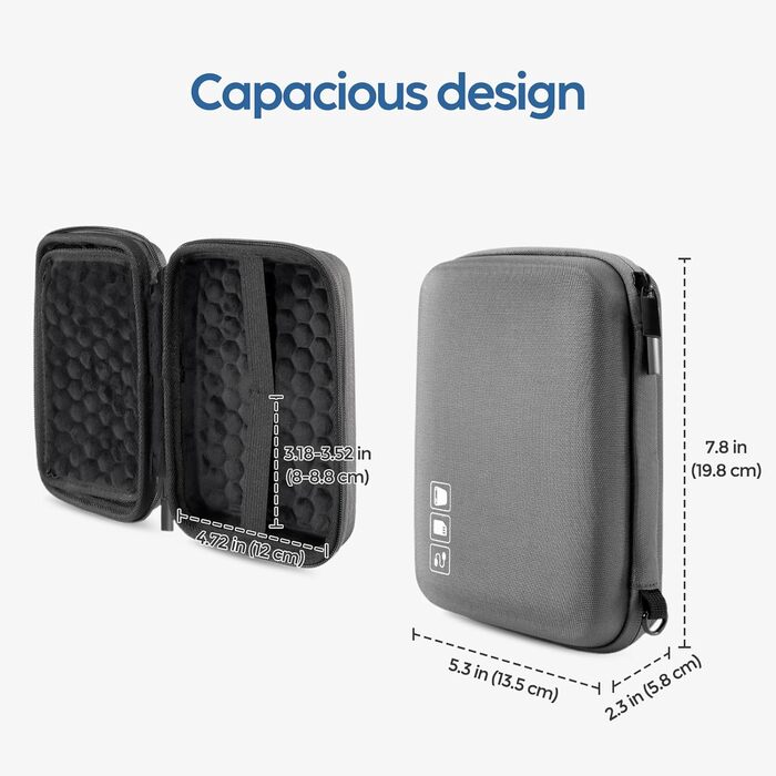 Захисний кейс ProCase для зовнішніх жорстких дисків Canvio Basics, WD Elements, Seagate Backup Plus Slim (2.5