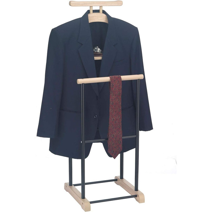 Стійка для одягу CARO-Möbel Medina з вішалкою для сорочок, вішалкою для штанів та полицею - стильна металева стійка для одягу з декором дуба Сонома/чорного кольору для спальні та інших приміщень