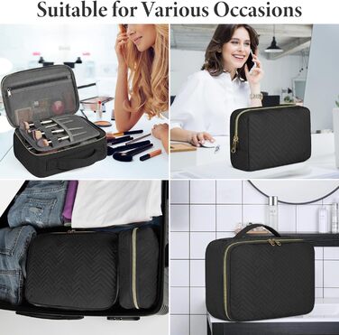 Косметичка-органайзер для косметики та аксесуарів IGOLUMON, 2 шт., чорна, для подорожей