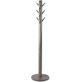 Umbra Flapper Coat Rack – Clothes Rack with 9 Foldable Hooks for Entryway and Office, Wood, White, 57.2 x 57.2 x 165.1 cm, White (Grey, Single)