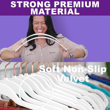 Плечики для одягу MIZGI Premium Heavy Duty, 50 шт. - білі