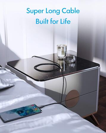 Кабель USB-C на USB-A, 4м, чорний: для Samsung, iPhone, Redmi, Pixel