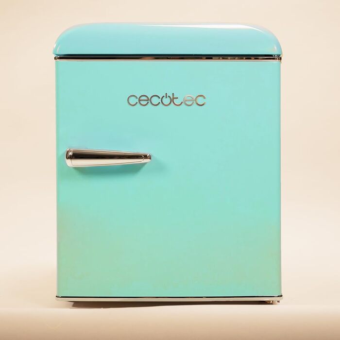 Cecotec 45L Retro Mini Refrigerator - Bolero CoolMarket TT Origin Red - Compact Tabletop Fridge with Freezer Compartment