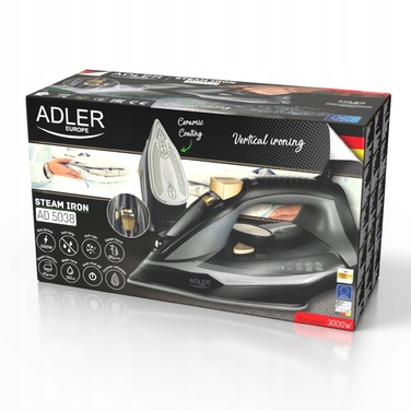 Парова праска Adler AD 5038 3000 Вт, 5 функцій, керамічна підошва