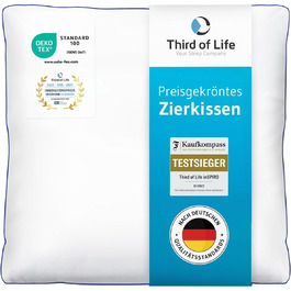 40x40 inch inSPIRO Pillow, Small decorative pillow from the winner of the Ergonomics Innovation Award, Soft pillow filling, Sofa pillow for allergy sufferers, Snuggle pillow, Decorative pillow for couch, bed, 95° washable
