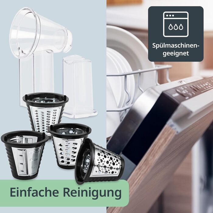 Електричний овочевий слайсер | Тертка для овочів та фруктів | 500 Вт | 4 насадки | Для моркви, огірків, горіхів та сиру