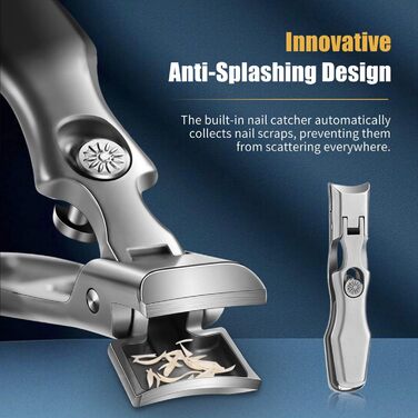 Набір для манікюру з нержавіючої сталі Deutscher Nagelknipser 2026: кусачки для нігтів, пилочка, для чоловіків та жінок, для потовщених нігтів, преміум-якість (чорний)