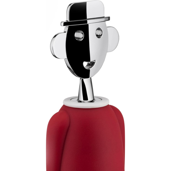 Alessi AAM23 R Corkscrew - Red Chrome-Plated Zamak & Thermoplastic Resin Design Bottle Opener