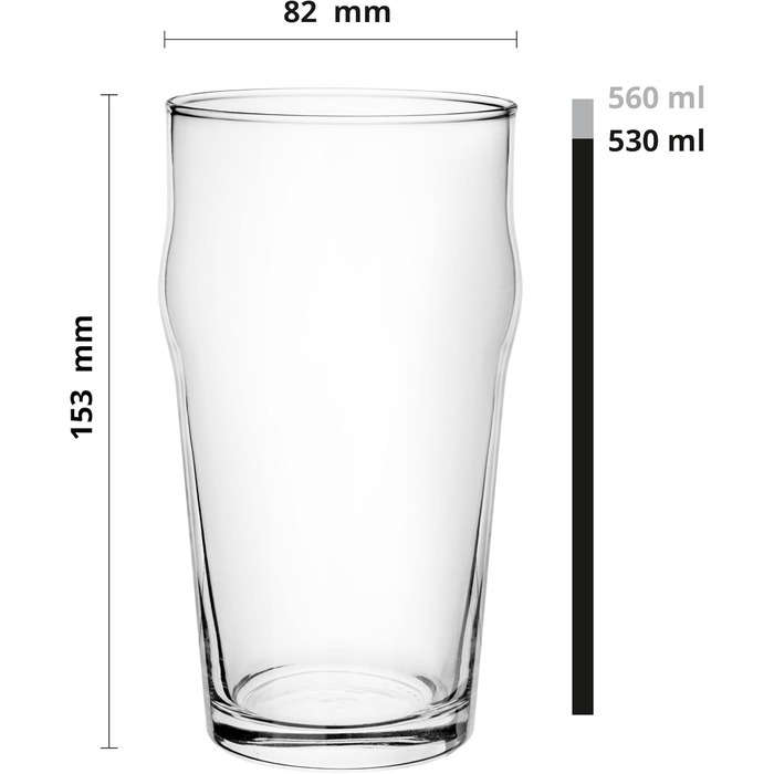 Набір келихів для пива Glasmark KROSNO 1992, 4 шт по 530 мл, для пілснера, стаута та еля, прозоре скло, придатні для посудомийки