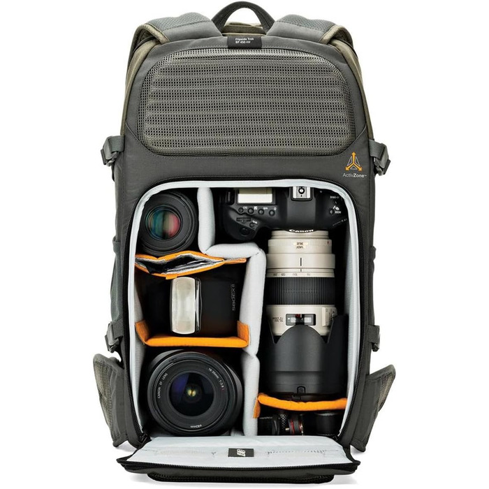 Рюкзак Lowepro Flipside Trek 450 для фототехніки, DSLR та об'єктивів, з відділенням для ноутбука та аксесуарів, сірий, 17 x 26 x 31 см