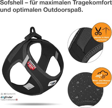 Шлейка для собак Curli Clasp Softshell чорна XS