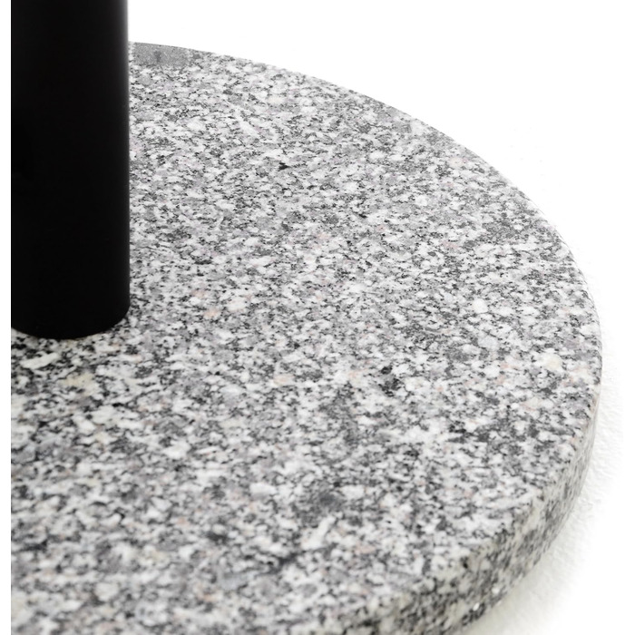 Nexos Parasol Stand Granite Grey 40cm Round - Stainless Steel Tube Stand with Locking Screws and 3 Feet with Plastic Rings - 10 kg
