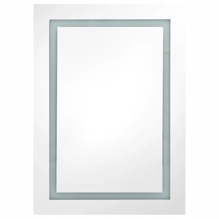 Шафа у ванну кімнату з дзеркалом та LED-підсвіткою, дуб, 50x13x70 см