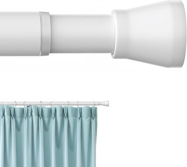 Штанга для штор без свердління AIZESI, 70-120 см, телескопічна, діаметр 22 мм, біла