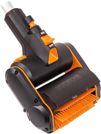 WORX WG441E.9 20V Cordless Multi-Brush - multifunctional surface brush for cleaning stone & wood surfaces & weed removal - integrated water connection - PowerShare compatible - without battery & charger (stiff brush for stone/concrete surfaces)