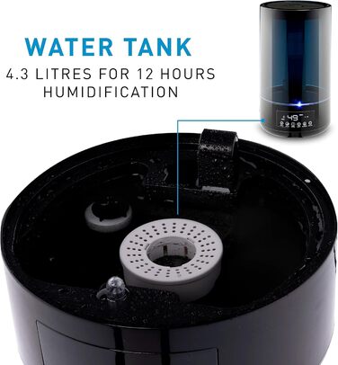 Зволожувач повітря та дифузор для ефірних олій Grundig 4,3 л з гігрометром, таймером та нічним світлом (15-35 м²)