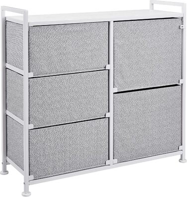 Amazon Basics - Closet Storage Organizer with 5 Fabric Drawers, White