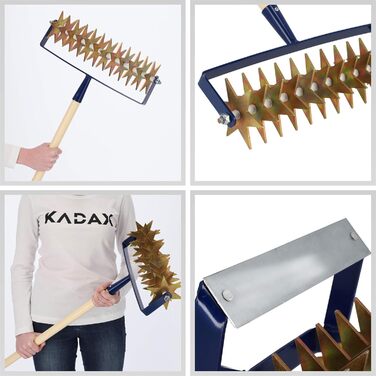 KADAX Star Tiller with Wooden Handle, 12-Star Cultivator, Garden Tiller, Rolling Cultivator, Crumbler for Loosening Soil, Cultivator, Rolling Hoe