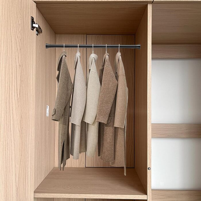 Штанга для штор без свердління AIZESI 70-120см, телескопічна, чорна, діаметр 22мм