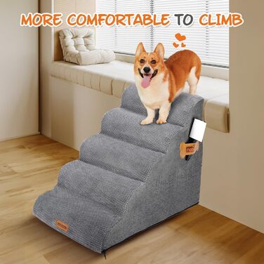 Сходинка для собак Nobleza з 5 сходинками, з роликом для шерсті - для маленьких собак