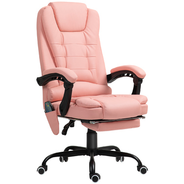 Vinsetto Office Chair with 7-Point Massage, Ergonomic Office Swivel Chair with Reclining Function, Height-Adjustable Executive Chair with Remote Control, 120 kg Load Capacity, for Study Room, Office, Pink | Aosom