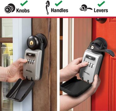 Master Lock 5415D Heavy Duty Key Lock Box - Zinc Wall Mount, Durable Adjustable Shackle
