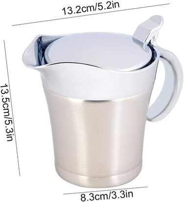 Thermo Sauce Pan, 450 ml/750 ml, 304 Stainless Steel, Double-Walled, Insulated, Sauce Pot, Kitchen Accessories 450 ml